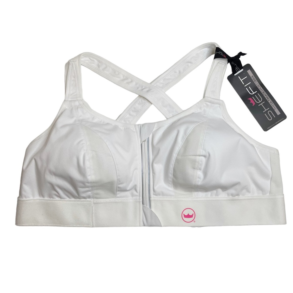 SHEFIT Ultimate Sports Bra White High Impact Adjustable 2Luxe 2XL XXL